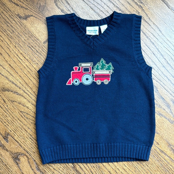 NWT Sonoma navy sweater vest, size 4T - Picture 1 of 6